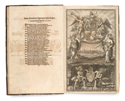 un livre ouvert sur lequel figure un dessin représentant des anges