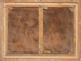 a picture of an old window with a wooden frame