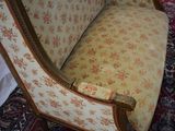 an image of a chair with a floral upholstered back