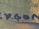 a close up of a graffiti on the side of a building