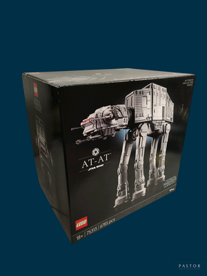 une boîte contenant une maquette d'un AT-AT de Star Wars