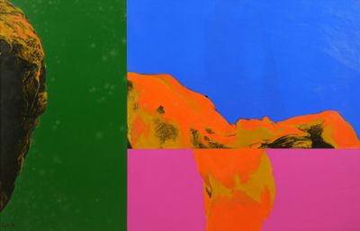 deux tableaux de couleurs différentes représentant une femme allongée sur un lit