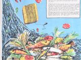 a drawing of a bunch of food on a table