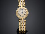 Montre-bracelet Cartier pour femme, en or 18 carats et sertie de diamants