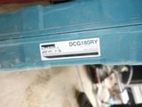 a close up of a blue box with a sticker on it