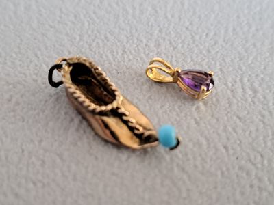 Pendentif à monture en or 18K 750 millièmes, sertie d'une pi… - Photo 1