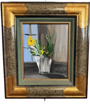 Georges LAPORTE (1926-2000)."Bouquet", Huile signée en bas à…