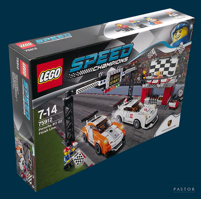 a box of lego speed racing cars on a blue background
