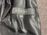 gucci men ' s black suit with red lining and white logo