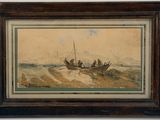 une image d'une peinture représentant un bateau dans l'eau