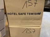 boxes are stacked on top of each other in a warehouse
