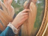 a painting of a woman holding a stick in her hand