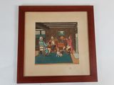 painting of a group of people sitting around a table in a room