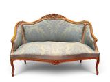a couch that is sitting in front of a white background