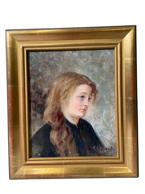 Stephan OELRICHS (XIX e-XXe) Jeune fille penseive, huile sur…