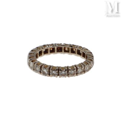 Alliance américaine Alliance américaine en or gris 18k (750°… - Photo 1