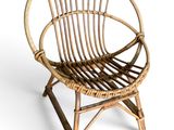 an image of a chair made out of bamboo sticks on a white background