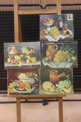 Max TOUTAIN (1935-2006) lot de cinq huiles sur toile représe…