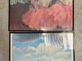 two paintings of a woman in a pink dress and a woman in a red tutu