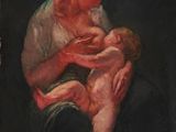une image représentant un tableau où l'on voit un homme tenant un bébé dans ses bras