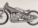 un dessin représentant une moto posée sur une table
