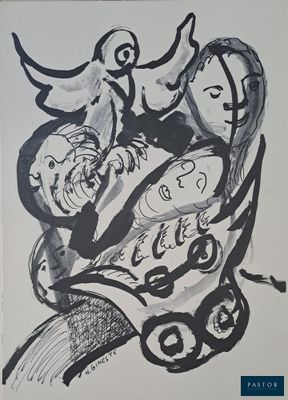 un dessin en noir et blanc d'un groupe de personnes