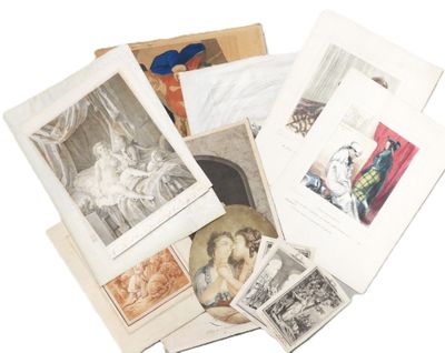 a pile of old books with pictures of people on them