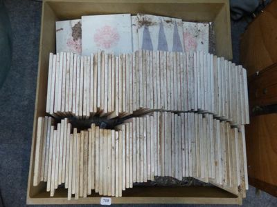 une boîte remplie de livres, sur laquelle est posée une chauve-souris