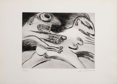 dessin au crayon représentant une femme et un chat allongés sur un lit