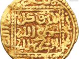 an image of a gold coin with a design on it