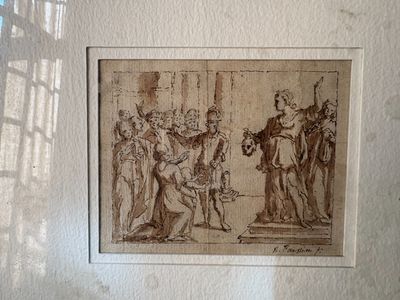 a picture of a drawing on a wall in a room