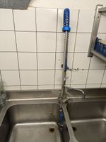 Grande plonge en inox à 2 bacs, 1 égouttoir avec dosseret, p… (photo 3)