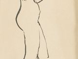une image représentant le dessin d'une femme tenant un bol