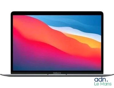 an apple macbook air laptop is shown on a white background