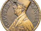 a close up of a coin with a man in a top hat