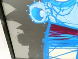 a picture of a painting of a man holding a baseball bat