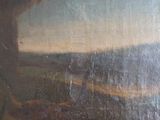 painting of a man riding a horse in a field with a tree in the background