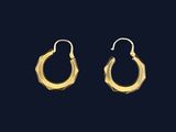 une paire de boucles d'oreilles en or sur fond noir