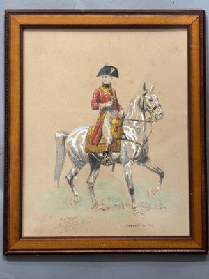 Eugène PECHAUBES (1890-1967) Napoléon Bonaparte à cheval en …
