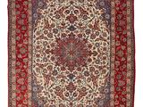 un tapis oriental orné d'un motif en médaillon sur fond rouge