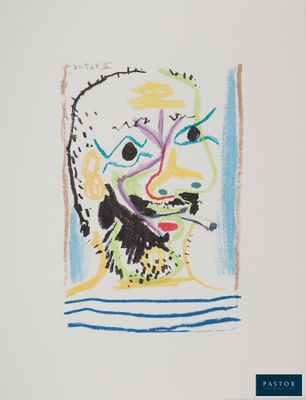 l'image d'un dessin d'un visage d'homme sur une feuille de papier