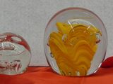 five glass vases with different colored flowers in them