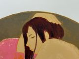 un tableau représentant une femme tenant un homme dans ses bras