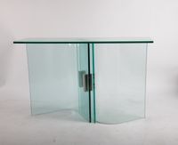 Console en verre avec attaches en métal chromé (photo 3)