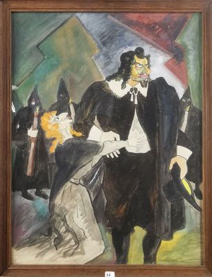 une image d'un tableau représentant un homme et une femme sur un cheval
