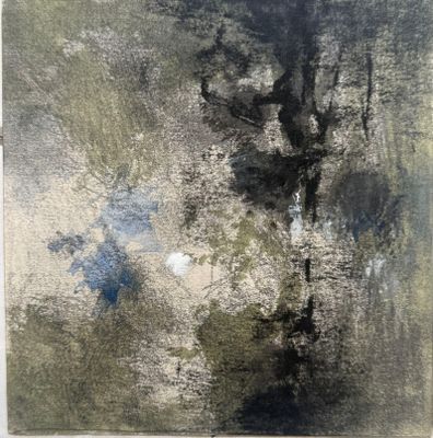 an image of a painting of a tree in the middle of a field