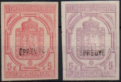 two different stamps with a coat of arms on them