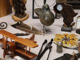 a table with a lot of different items on it