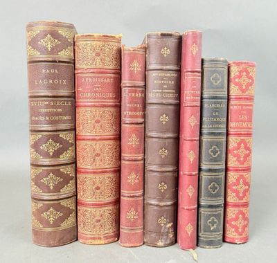 7 volumes grands in-8 ou in-4 reliés du XIXe siècle, dont: M…