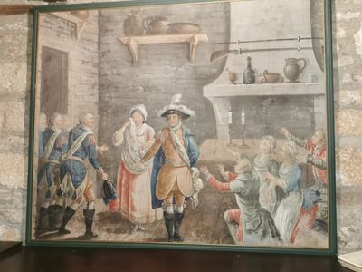 a picture of a painting on the wall of a building